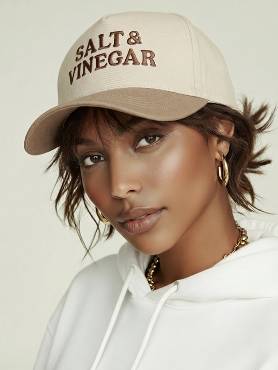 Accessories - NWT Women’s Trucker Hat Cream and Tan Embroidered SALT & VINEGAR Baseball Cap